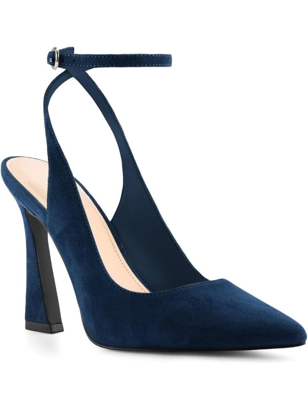 Women's Blue Strap Heels Pointed Toe Pumps Shoes Slingback Wedding Dress Shoes